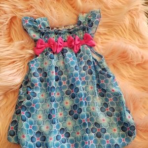 First Impressions blue/pink flower romper